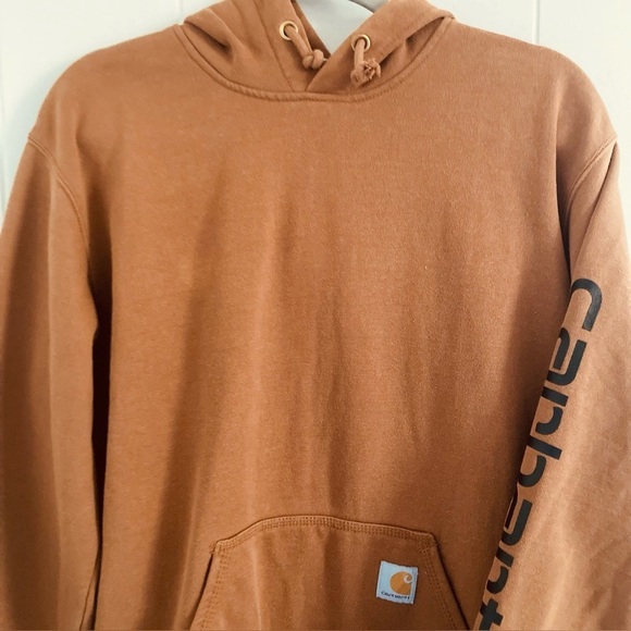 Carhartt Men's Size Small Midweight Hooded Logo Sweatshirt Pullover Hoodie - Picture 1 of 8